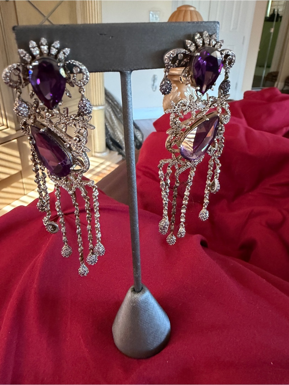 Chandelier  amathyst Earrings (( vantage))